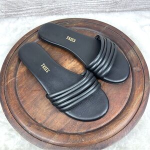 TKEES Black Serena Strap Slip On Sandals Size 7 Boho Beach Vacation